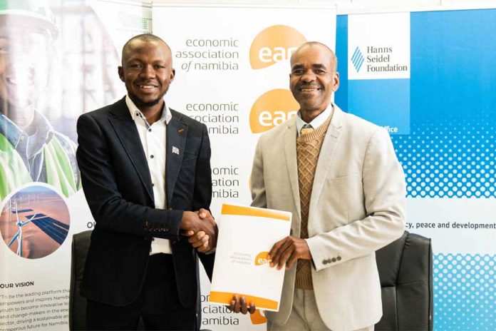 L-R Fanuel Shinedima, Founder, Namibia Youth Energy Forum and Cons Karamata Chief Executive Officer at The Economic Association of Namibia