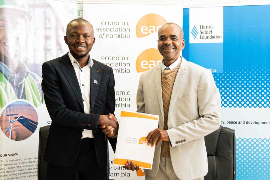 L-R Fanuel Shinedima, Founder, Namibia Youth Energy Forum and Cons Karamata Chief Executive Officer at The Economic Association of Namibia